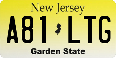NJ license plate A81LTG