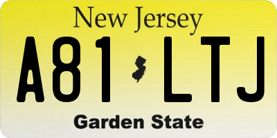 NJ license plate A81LTJ