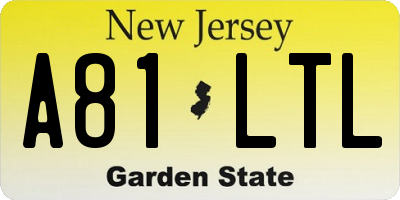 NJ license plate A81LTL