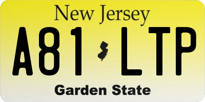NJ license plate A81LTP