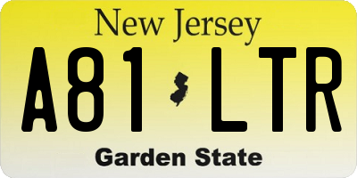 NJ license plate A81LTR