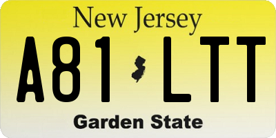 NJ license plate A81LTT