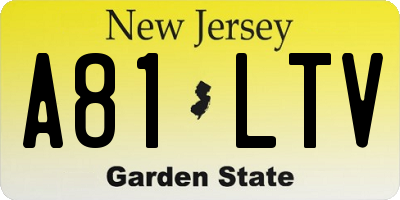 NJ license plate A81LTV