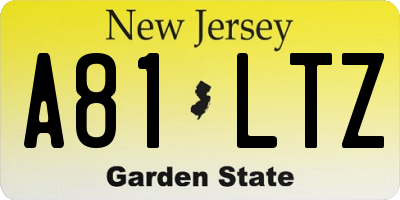 NJ license plate A81LTZ