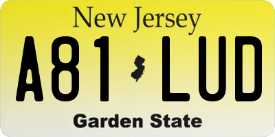 NJ license plate A81LUD