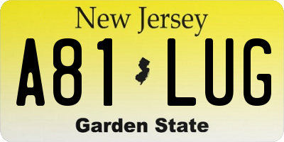 NJ license plate A81LUG