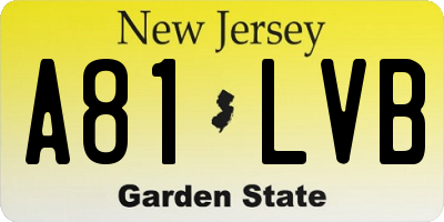 NJ license plate A81LVB