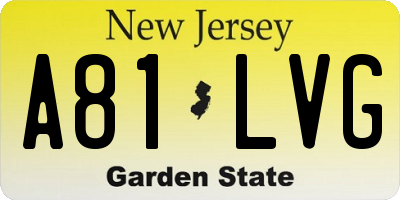 NJ license plate A81LVG