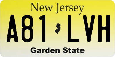 NJ license plate A81LVH