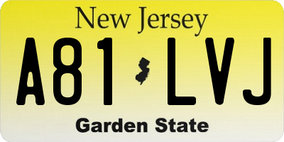 NJ license plate A81LVJ