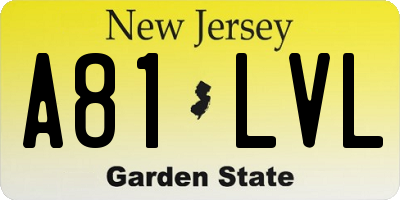 NJ license plate A81LVL