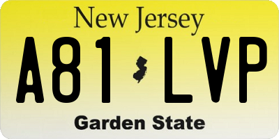 NJ license plate A81LVP