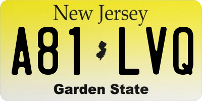 NJ license plate A81LVQ