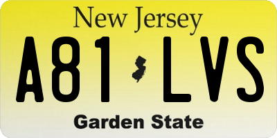 NJ license plate A81LVS