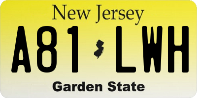 NJ license plate A81LWH