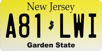NJ license plate A81LWI