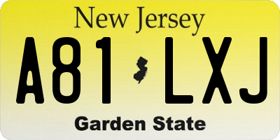 NJ license plate A81LXJ