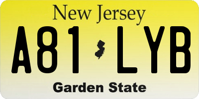 NJ license plate A81LYB