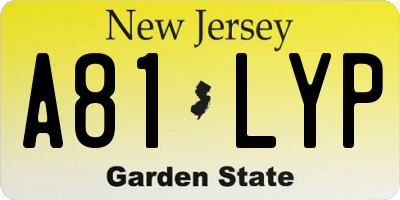 NJ license plate A81LYP