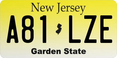 NJ license plate A81LZE