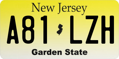 NJ license plate A81LZH