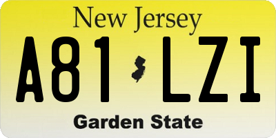 NJ license plate A81LZI