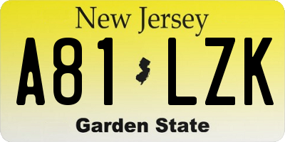 NJ license plate A81LZK