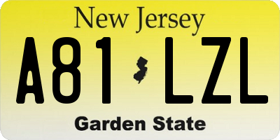 NJ license plate A81LZL