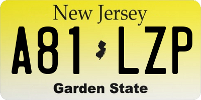 NJ license plate A81LZP