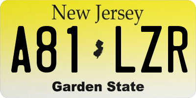 NJ license plate A81LZR