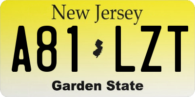 NJ license plate A81LZT