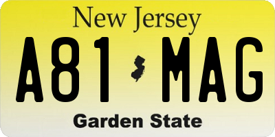 NJ license plate A81MAG