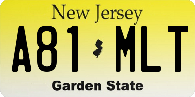 NJ license plate A81MLT