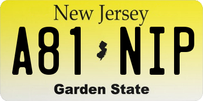 NJ license plate A81NIP