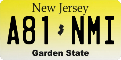 NJ license plate A81NMI