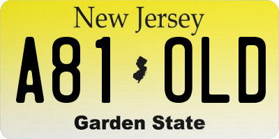 NJ license plate A81OLD