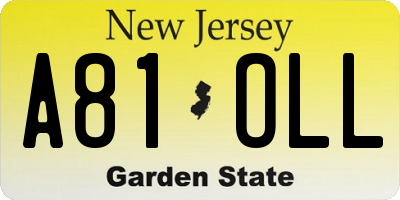 NJ license plate A81OLL