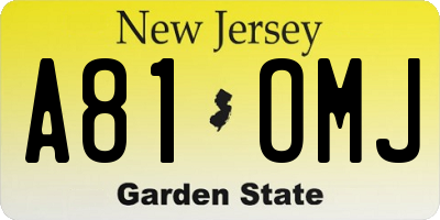 NJ license plate A81OMJ