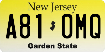 NJ license plate A81OMQ