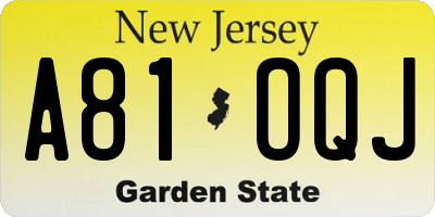 NJ license plate A81OQJ