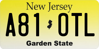 NJ license plate A81OTL