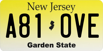 NJ license plate A81OVE