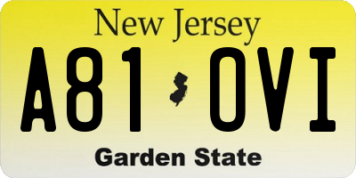 NJ license plate A81OVI