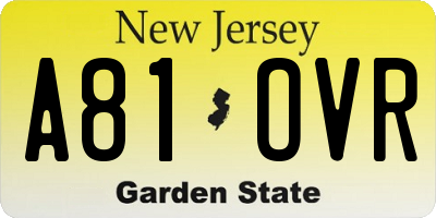 NJ license plate A81OVR