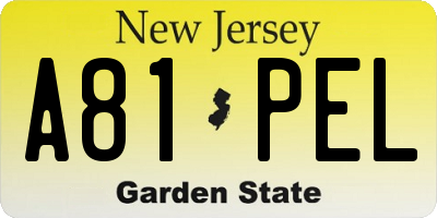 NJ license plate A81PEL