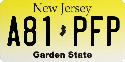NJ license plate A81PFP