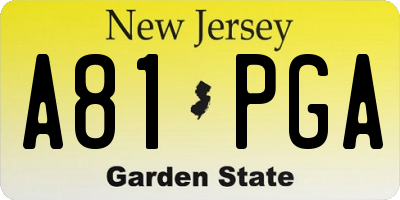 NJ license plate A81PGA