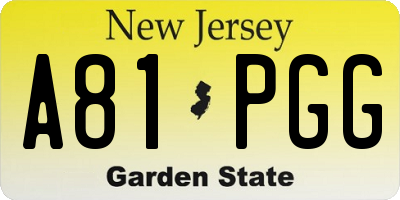 NJ license plate A81PGG