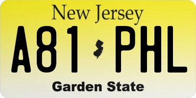 NJ license plate A81PHL
