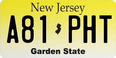 NJ license plate A81PHT